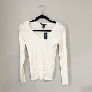 Ribbed V-Neck Sweater NWT